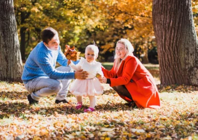 Jesenné rodinné fotenie v Sade Janka Kráľa od profesionálneho fotografa